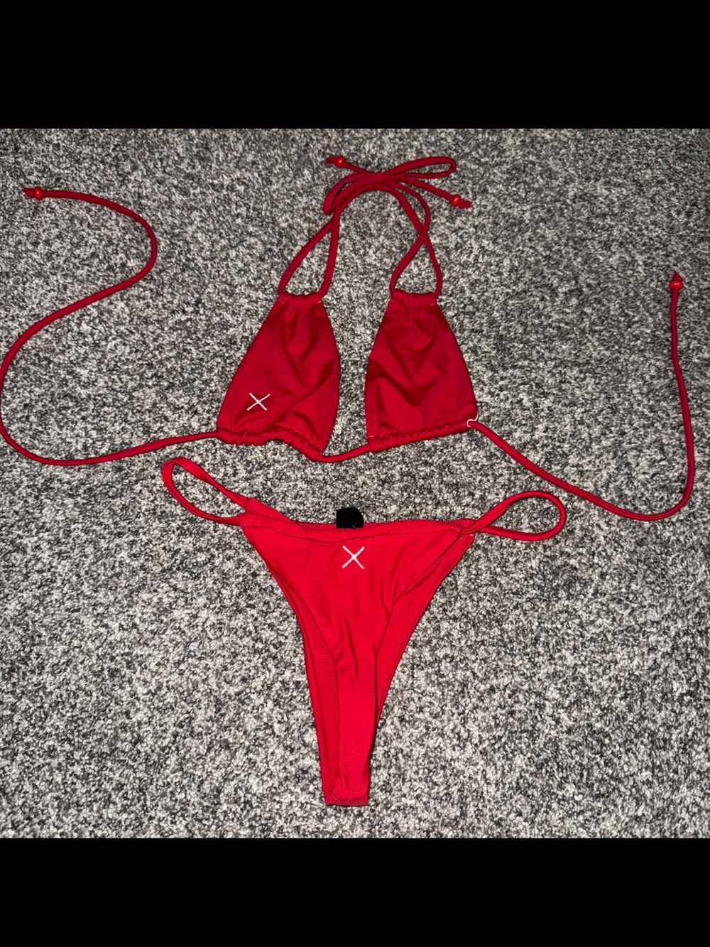 Boutine LA Red Triangle String Bikini